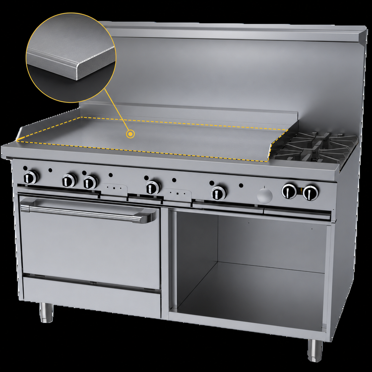 Product image #4 for Garland G Starfire Pro Series 60-Inch Gas Restaurant Range with 2 Open Burners, 48-Inch Griddle, Standard Oven, and Storage Base