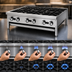 Thumbnail image #4 for Supreme 36-Inch Commercial Countertop Gas Hot Plate with 6 Open Burners, 165,000 BTU