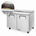 Thumbnail image #4 for True Mfg. - General Foodservice TSSU-48-08-HC 48-Inch Refrigerated Two-Door Sandwich/Salad Prep Table with 8-Pan Top