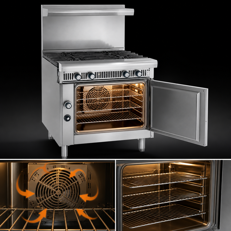 Product image #4 for Imperial Spec Series 36-Inch Heavy Duty Gas Range with 4 Open Burners and Convection Oven