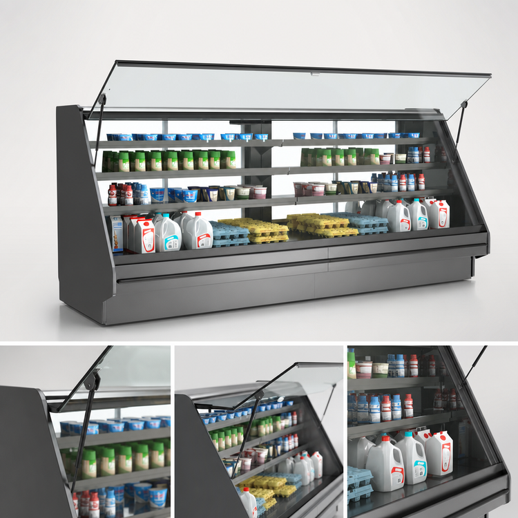 Product image #4 for Fusion 62-7/8-Inch Wide Flat Glass Refrigerated Service Case with Remote DX Refrigeration