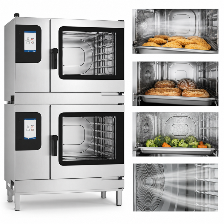Product image #4 for Convotherm Maxx Pro K-12 School Package Double Stacked Electric Boiler Combi Oven with Disappearing Doors