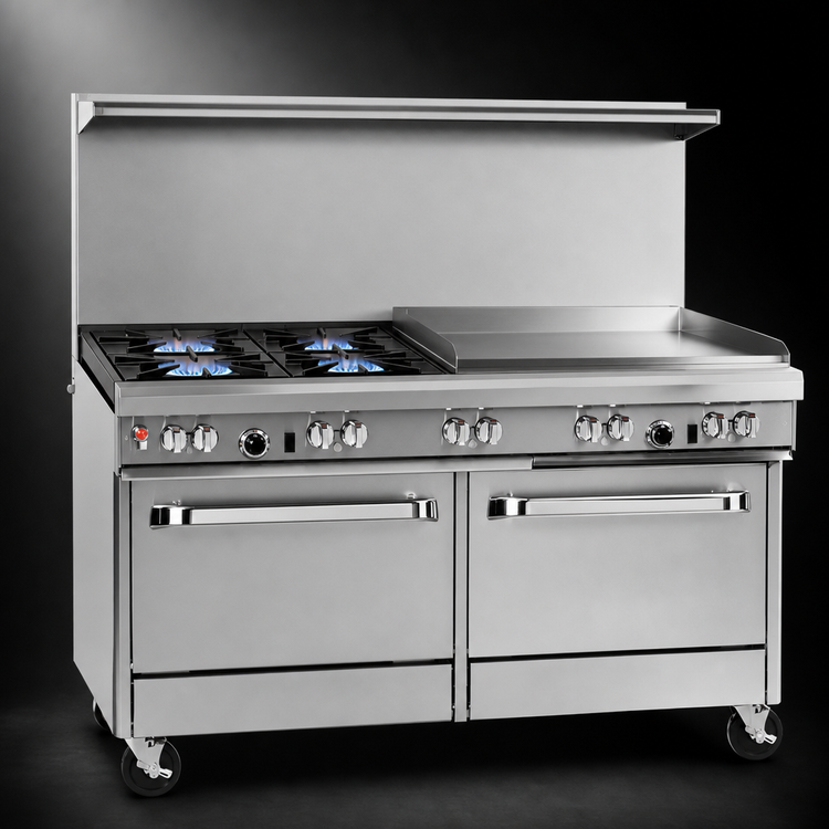 Product image #4 for Southbend Ultimate 60-Inch Gas Restaurant Range with 2 Open Burners, 48-Inch Griddle, Standard Oven and Convection Oven