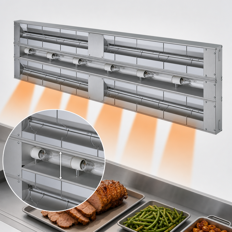 Product image #4 for Hatco Glo-Ray Lighted Double Infrared Strip Heater, 132-Inch, 5.3 kW, Aluminum