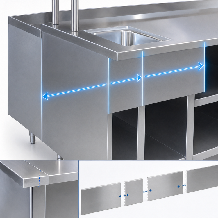 Product image #5 for Advance Tabco TA-92 Front Apron for Sink or Drop-In, Per Linear Foot