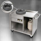 Thumbnail image #4 for Town Equipment 224800 Mobile Single-Chamber Gas Wok Range, 24-Inch Base, Stainless Steel, Manual Knobs