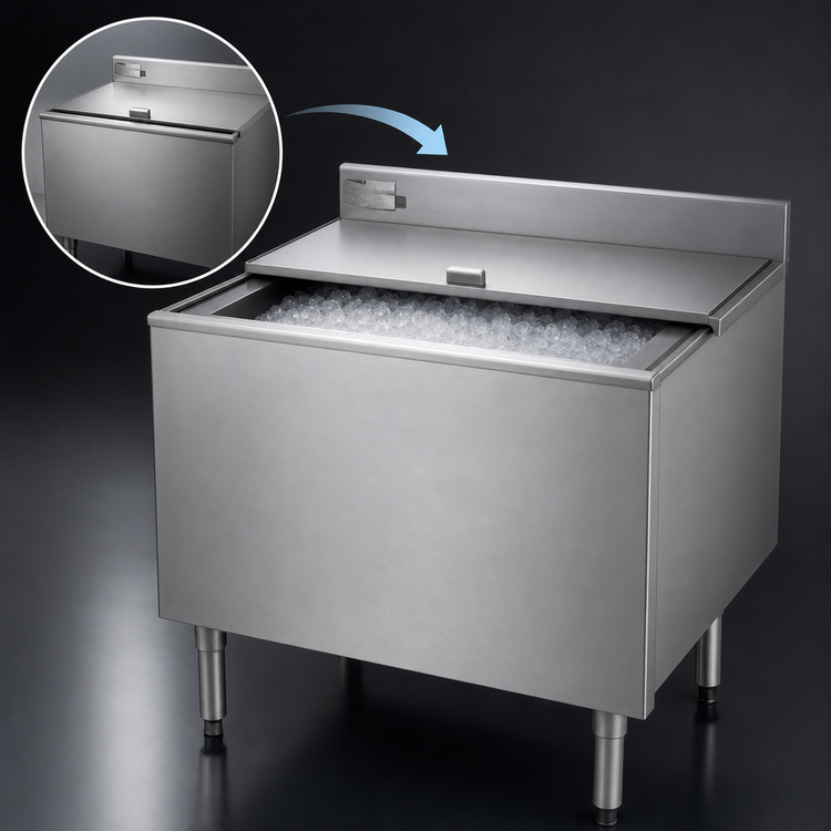 Product image #4 for Eagle Group 2200 Series 30 Inch Wide Underbar Ice Bin/Cocktail Unit, 82 lb. Capacity, 8 Inch Deep Liner