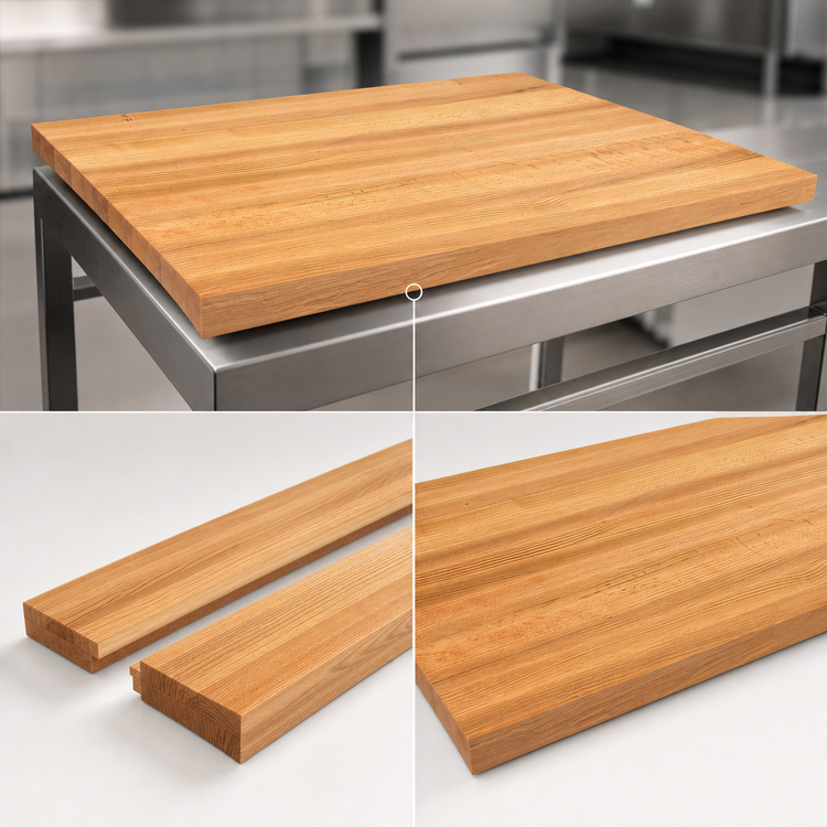 Product image #4 for John Boos Appalachian Edge Grain Oak Kitchen Countertop, 48" x 25" x 1-1/2" Thick, Varnique Finish