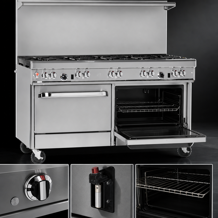 Product image #4 for Southbend Ultimate 60-Inch Gas Restaurant Range with 9 Open Burners, Standard Oven, and Cabinet Base