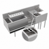 Thumbnail image #4 for Krowne Royal Series 68-Inch Stainless Steel Underbar Workstation with Ice Bin, Elixir Well, Dump Sink, Cutting Board, and Cabinet