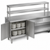 Thumbnail image #4 for Randell 86-1/2-Inch Modular Chef Service Counter Left Section with Plate Storage Cabinet and Double Overshelf