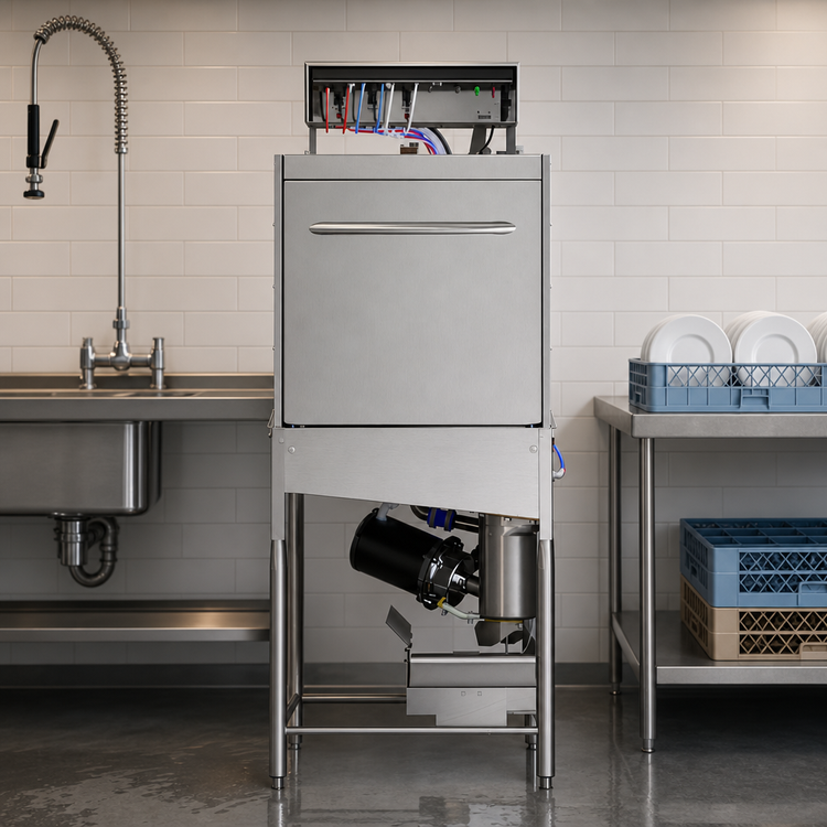 Product image #4 for Jackson Conserver XL-E-FL Front-Loading Low-Temperature Chemical Sanitizing Door-Type Dishwasher