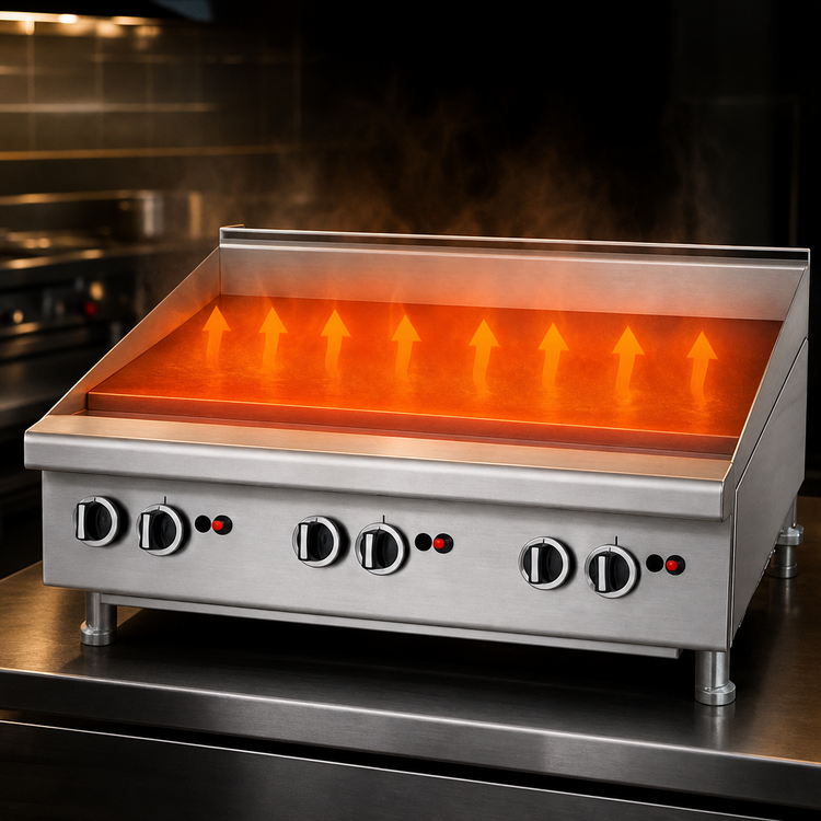 Product image #4 for Garland U.S. Range 72-Inch Heavy-Duty Countertop Gas Griddle with Thermostatic Controls, 1-Inch Smooth Steel Plate, 168,000 BTU