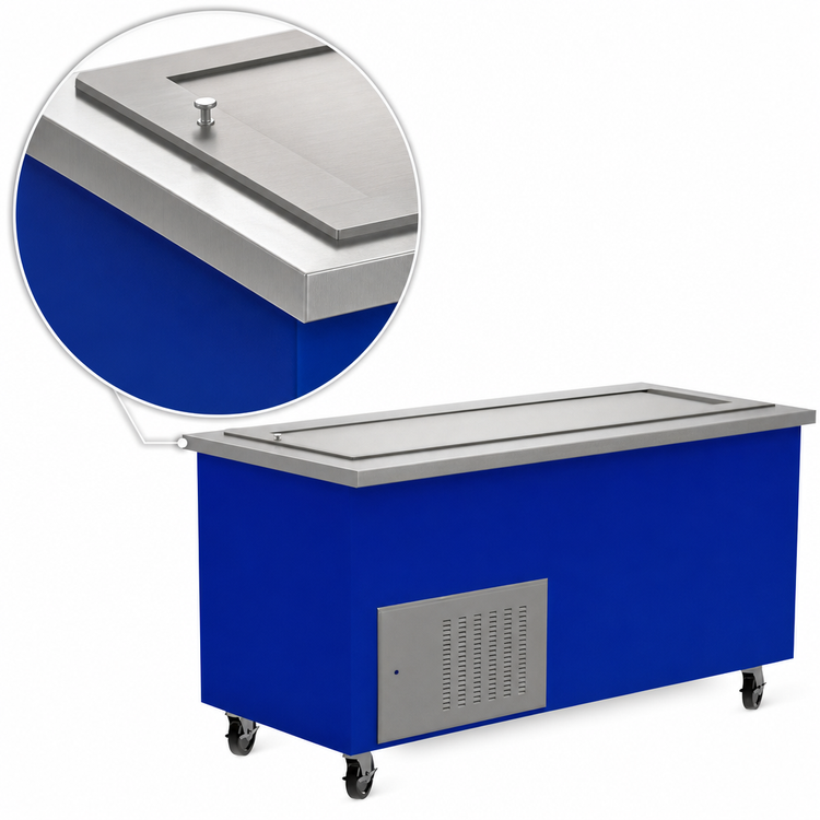 Product image #4 for Randell Custom & Serving RS FGO-RFT-6 Mobile Modular Open-Base Refrigerated Frost Top Serving Station, 86"W x 30"D