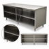 Thumbnail image #4 for Advance Tabco Special Value Economy Open Front Cabinet Base Work Table with Mid-Shelf, 120 Inch W x 30 Inch D, Flat Top, 16 Gauge 304 Stainless Steel Top