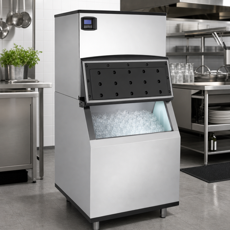 Product image #4 for Maxx Ice Intelligent Series 30-Inch Air-Cooled Full Dice Modular Ice Machine with 580 lb Storage Bin