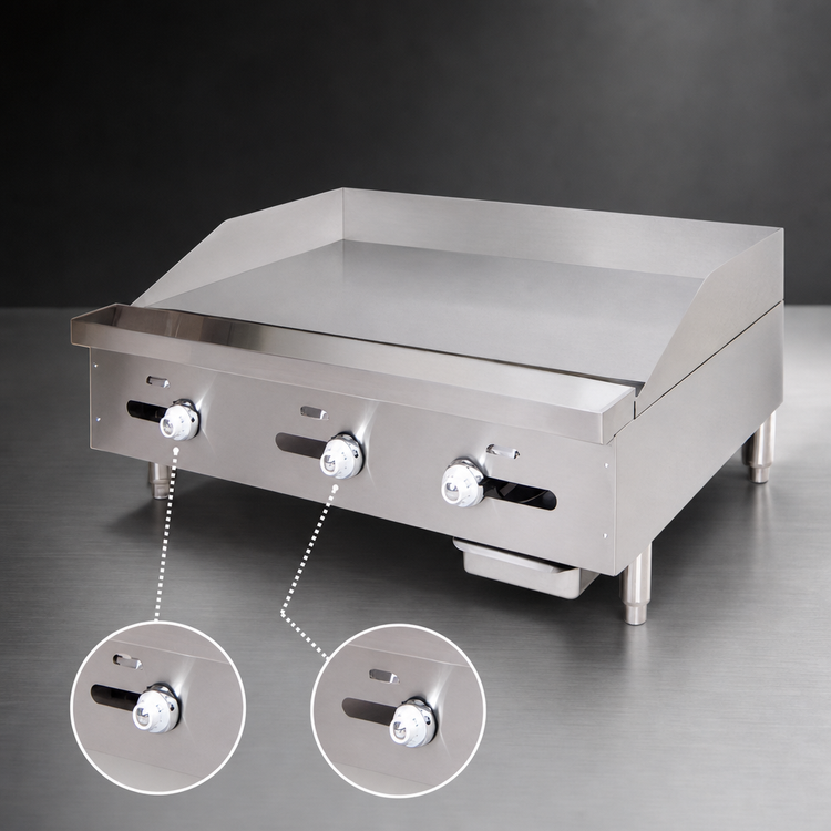 Product image #4 for Comstock-Castle FHP30-30T 30 Inch Countertop Gas Griddle with 3/4 Inch Plate and Thermostat Controls