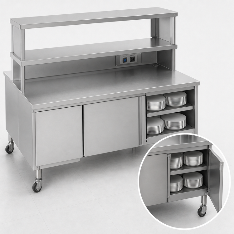 Product image #4 for Randell Modular Chef Service Counter Right Section With Breaker Panel, 67-1/2 Inch Wide, Stainless Steel