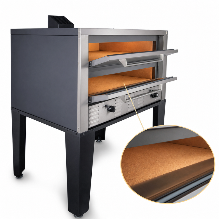 Product image #4 for Peerless CW61P Double-Deck Gas Pizza Oven with 42 x 32 Inch Hearth Stone Decks