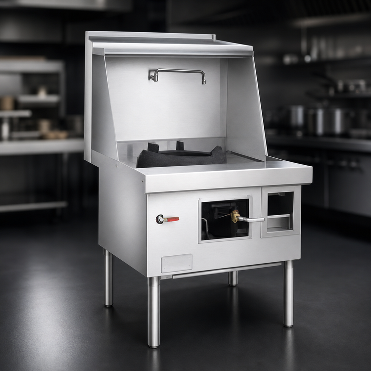 Product image #4 for MasterRange One-Chamber Gas Wok Range with Cast Iron Brick-Lined Chamber and Stainless Steel Sides