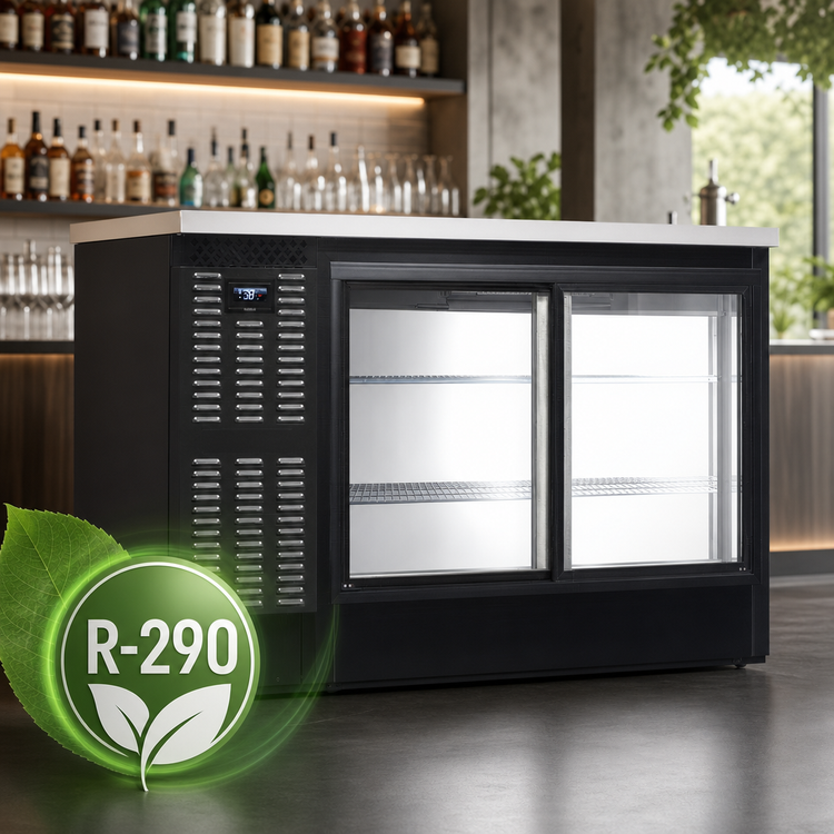 Product image #4 for Continental Refrigerator BB59NSGDPT 59" Back Bar Display Pass-Thru Cooler with Sliding Glass Doors
