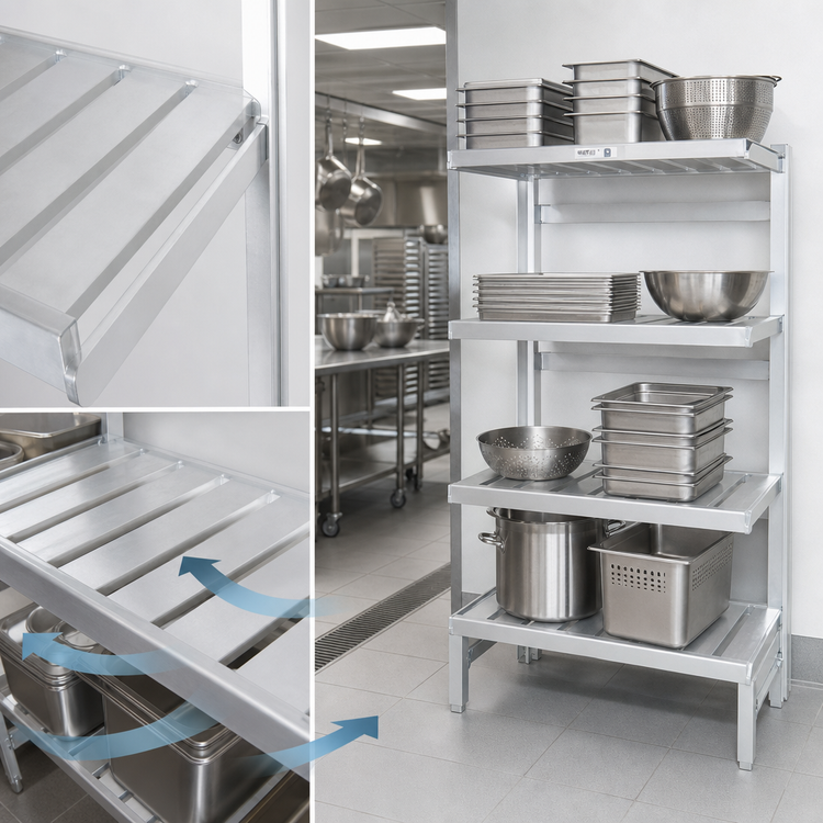 Product image #4 for Channel Manufacturing TT2442 Tubular Cantilever Shelving, 42"W x 24"D x 72"H, Aluminum