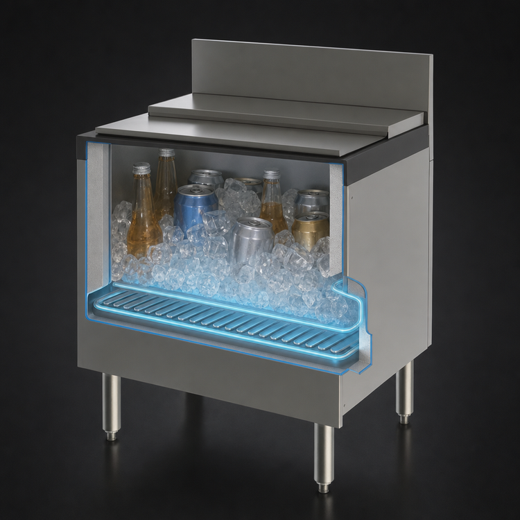 Product image #4 for Top Shelf TS Series Extra Capacity 24-Inch Underbar Ice Bin/Cocktail Unit with 10-Circuit Cold Plate