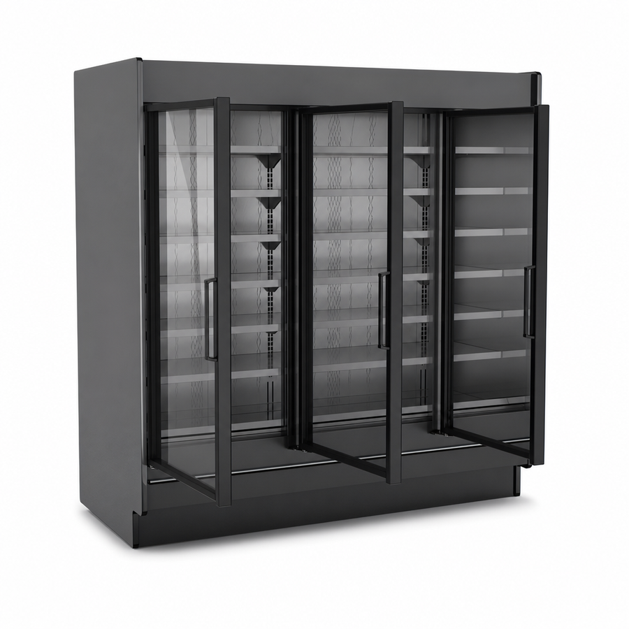 Three Front Swinging Glass Doors