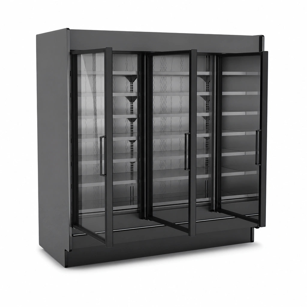 Three Front Swinging Glass Doors