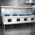 Thumbnail image #4 for York Four-Chamber Gas Wok Range with Water-Cooled Top and Stainless Steel Deck and Sides