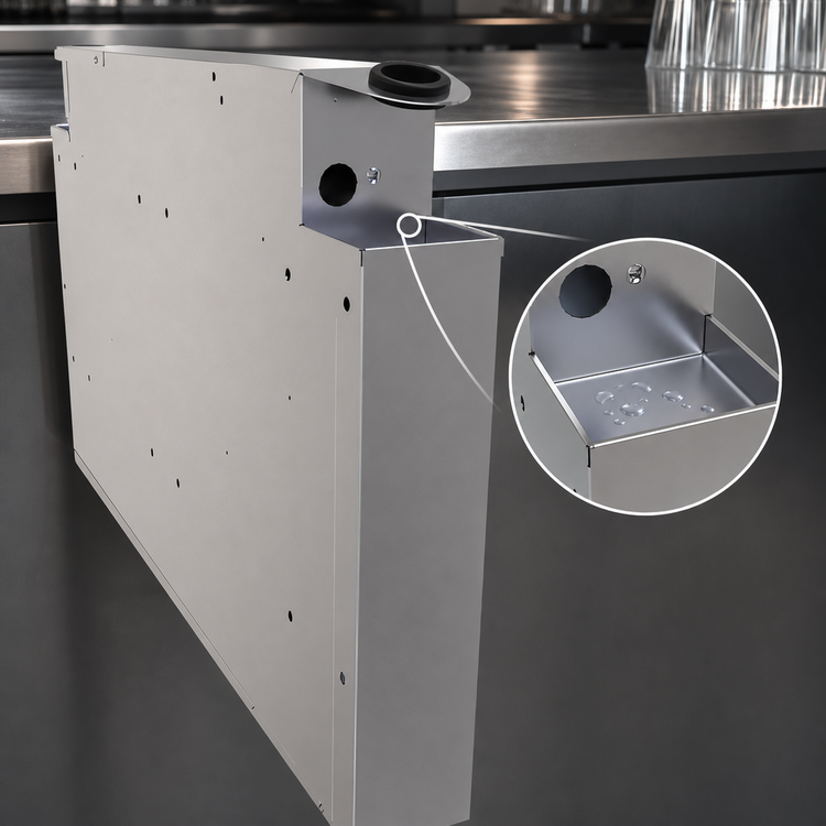 Product image #4 for Glastender Extra Deep Pass-Thru Underbar Soda Gun Holder with Integral Drip Pan