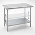 Thumbnail image #4 for Advance Tabco 108-Inch W x 36-Inch D Flat Top Work Table with Adjustable Undershelf, 430 Stainless Top, Galvanized Base