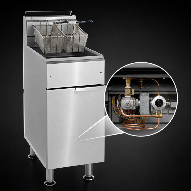Product image #4 for Imperial IFS-40 Tube Fired Gas Floor Fryer, 40 lb. Oil Capacity