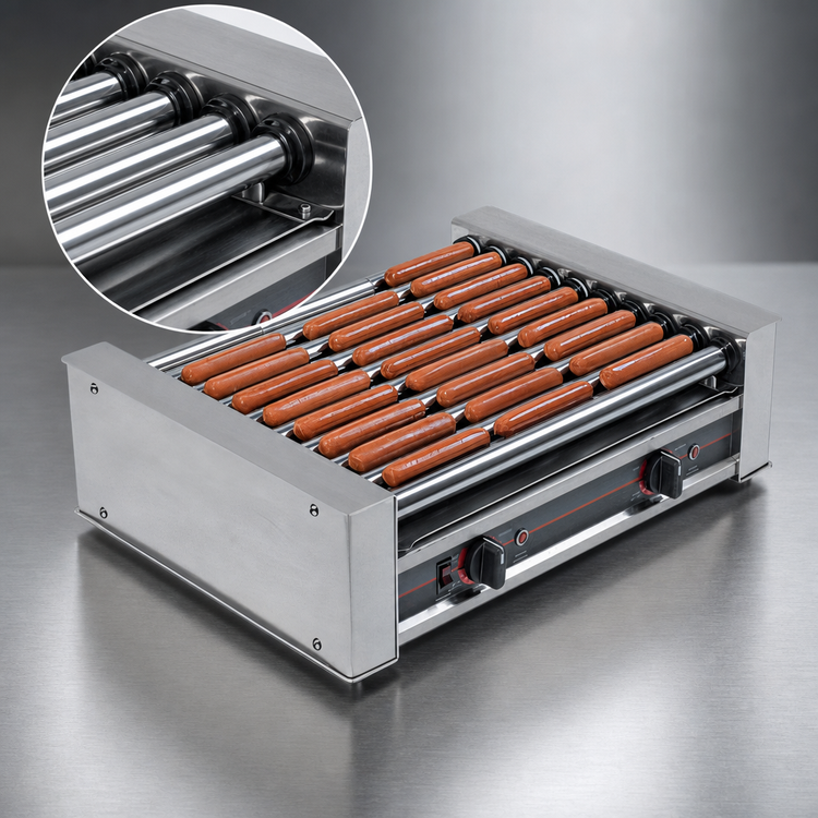 Product image #4 for Roll-A-Grill Wide 10-Roller Hot Dog Grill, 45 Hot Dog Capacity, 900 Hot Dogs per Hour, 230V