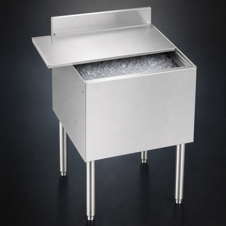 Product image #4 for Krowne Silver Series Insulated Stainless Steel Bar Ice Bin with Full Sliding Cover, 18 Inch Wide x 12 Inch Deep