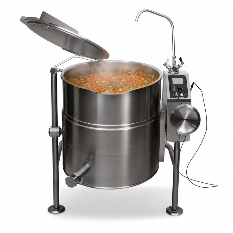 Product image #4 for Cleveland Range KEL80T Electric Tilting Steam Kettle, 80-Gallon, 2/3 Steam Jacket, Open Tri-Leg Base