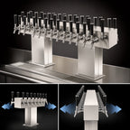 Thumbnail image #4 for Perlick Corporation 4006-18BX18BPC4 Extra-High Back-to-Back Bridge Tee Countertop Glycol-Cooled Draft Beer Tower, 36 Faucets, Polished Chrome