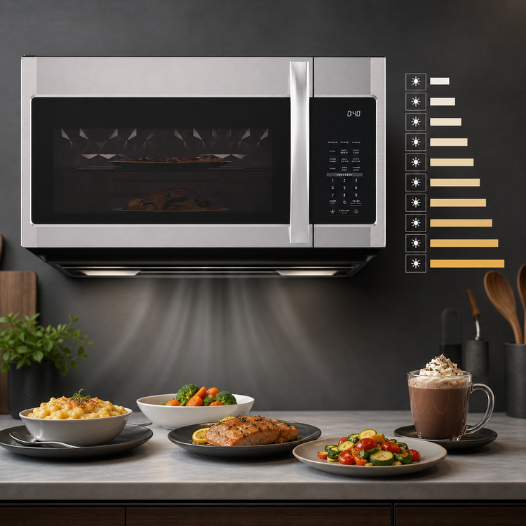 Product image #4 for KoolMore 1.9 Cu. Ft. Stainless Steel Microwave Oven with 300 CFM Recirculating Vent Hood