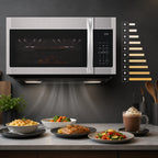 Thumbnail image #4 for Koolmore KM-MOT-2SS 1.9 Cu. Ft. Microwave Oven with 300 CFM Recirculating Vent Hood, Stainless Steel, Push-Button Controls