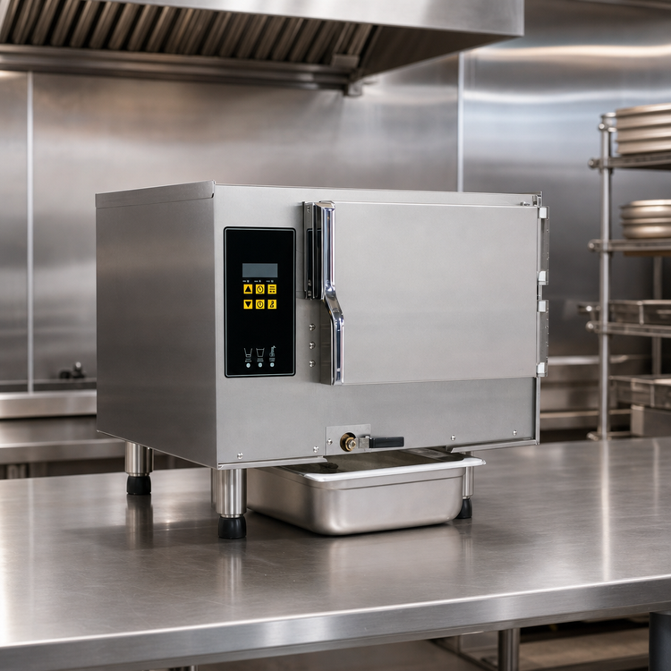 Product image #4 for AccuTemp Evolution 3-Pan Connectionless Boilerless Countertop Convection Steamer, 208V, 3-Phase, 15 kW