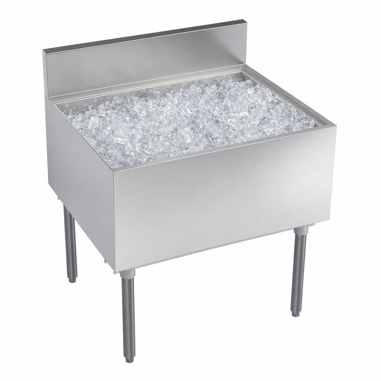 Product image #4 for Krowne Royal Series Underbar Ice Bin/Cocktail Unit, 30"W x 24"D, 115-lb Capacity, 12" Deep Bin Liner