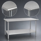 Thumbnail image #4 for Eagle Group Spec-Master T2484E 84 x 24-Inch 14-Gauge 300 Series Stainless Steel Work Table with Adjustable Galvanized Undershelf