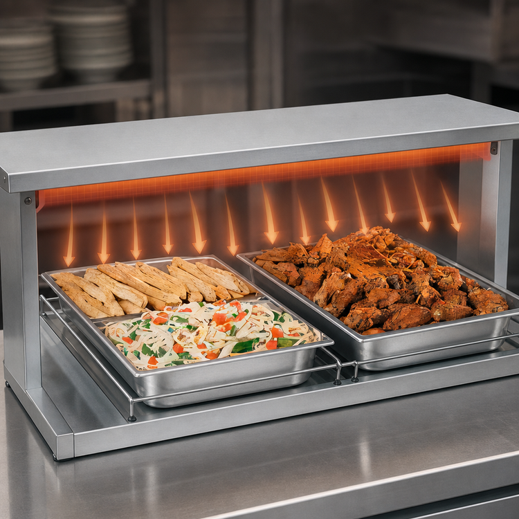 Product image #4 for Hatco Glo-Ray Freestanding Heated Shelf, 48 Inch W x 15-1/2 Inch D, Stainless Steel Top