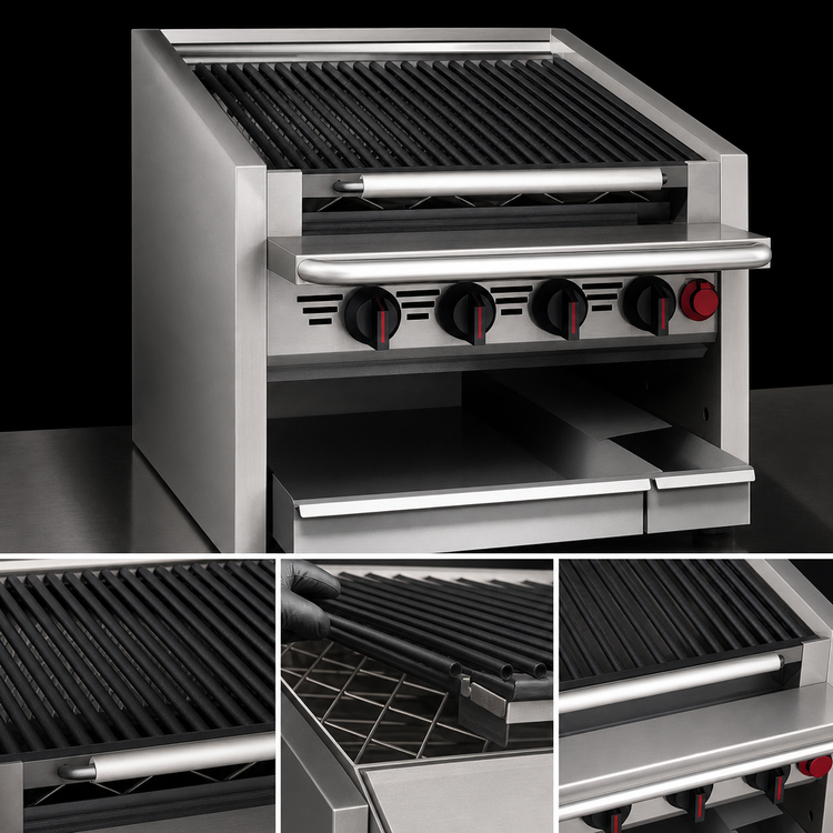 Product image #4 for Magikitch'n CM-SMB-624 24-Inch Countertop Gas Coal Charbroiler