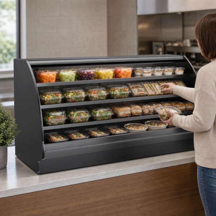 Product image #4 for Structural Concepts Fusion Curved Self-Service Countertop Refrigerated Display Case, 62-7/8 Inch Wide, Remote DX