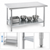 Thumbnail image #4 for Advance Tabco 84 Inch x 36 Inch Flat Top Work Table with Adjustable Galvanized Undershelf and Legs, 304 Stainless Steel Top