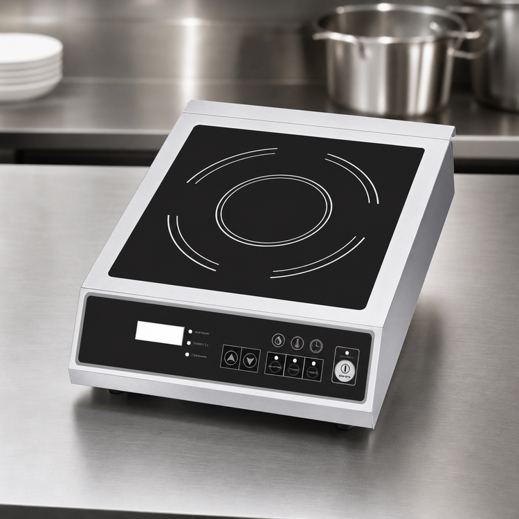 Product image #4 for Adcraft IND-E120V Single-Burner Countertop Digital Induction Cooker with Ceramic Glass Top, 120V, 1.8 kW