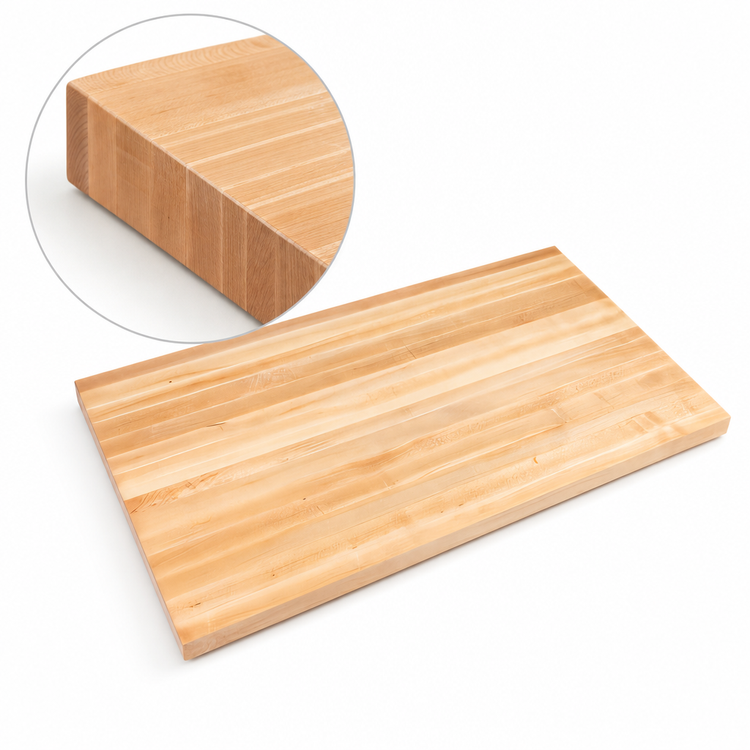 Product image #4 for John Boos Boos Block 72" x 48" x 3" Edge Grain Maple Kitchen Countertop, Varnique Finish