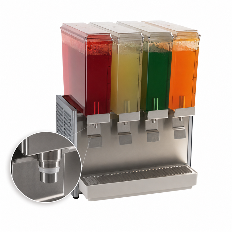 Product image #4 for Crathco Classic Bubbler Mini-Quad 4-Bowl Pre-Mix Cold Beverage Dispenser
