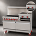 Thumbnail image #4 for American Range 48-Inch Commercial Gas Range with 4 Open Burners, 24-Inch Raised Griddle/Broiler, Left Standard Oven, and Right Storage Base